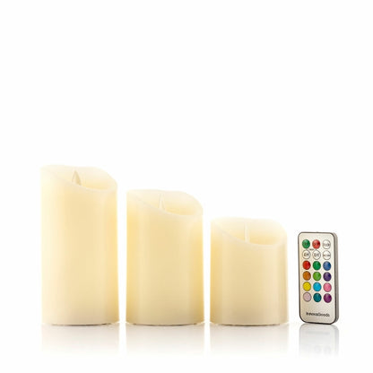 Candele a LED Multicolor Effetto Fiamma con Telecomando 3 Unità